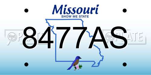 8477AS Missouri License Plate