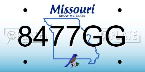8477GG Missouri License Plate