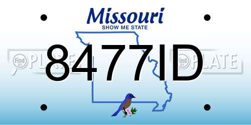 8477ID Missouri License Plate