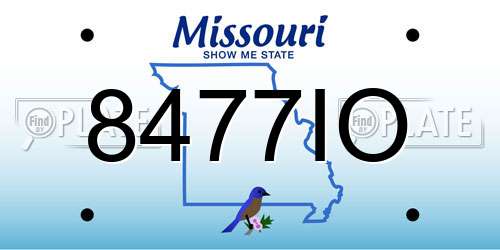 8477IO Missouri License Plate