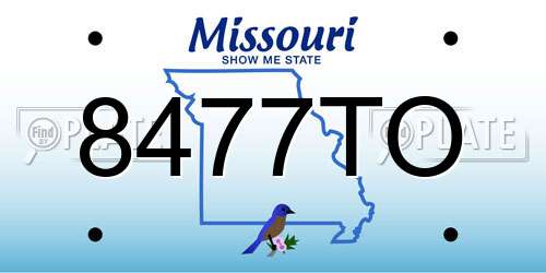 8477TO Missouri License Plate