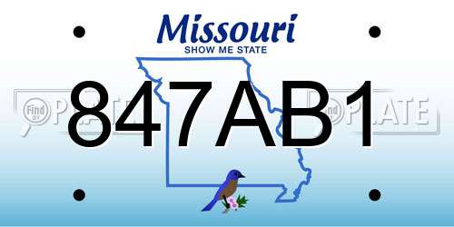 847AB1 Missouri License Plate