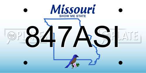 847ASI Missouri License Plate