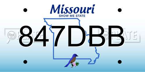 847DBB Missouri License Plate
