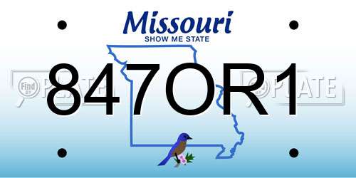 847OR1 Missouri License Plate