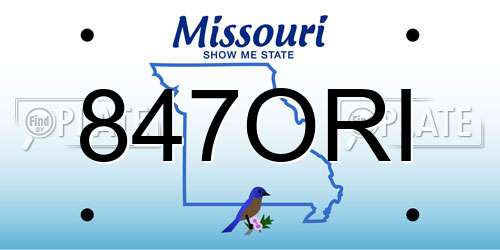 847ORI Missouri License Plate