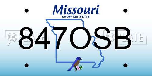 847OSB Missouri License Plate