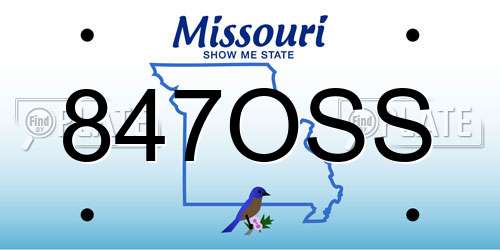 847OSS Missouri License Plate