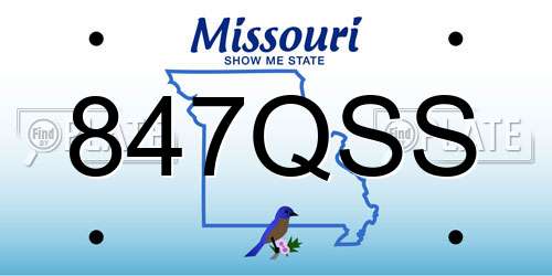 847QSS Missouri License Plate