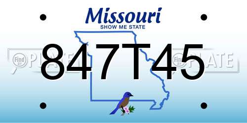847T45 Missouri License Plate