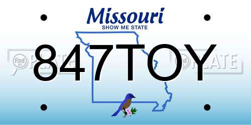 847TOY Missouri License Plate