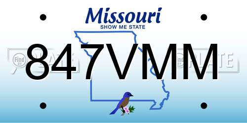 847VMM Missouri License Plate