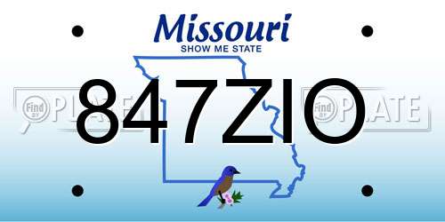 847ZIO Missouri License Plate
