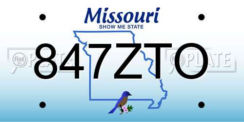 847ZTO Missouri License Plate