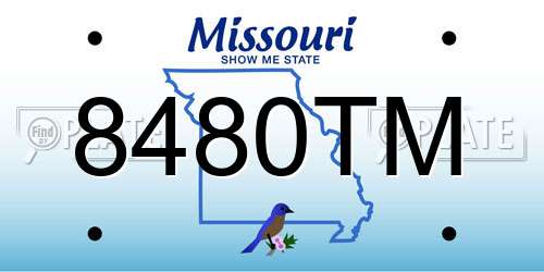 8480TM Missouri License Plate