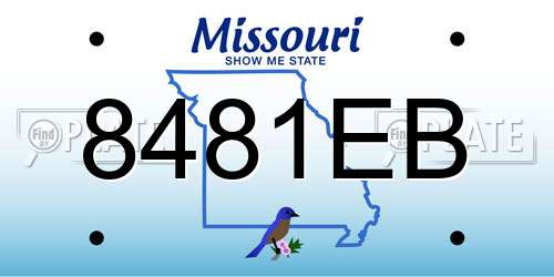 8481EB Missouri License Plate