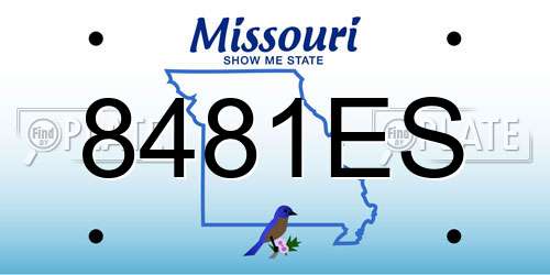 8481ES Missouri License Plate