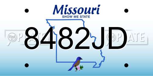 8482JD Missouri License Plate