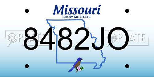 8482JO Missouri License Plate
