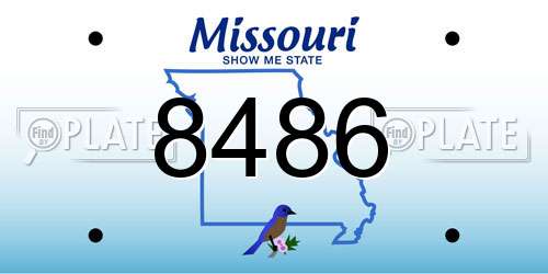 8486 Missouri License Plate