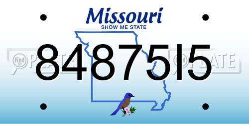 84875I5 Missouri License Plate