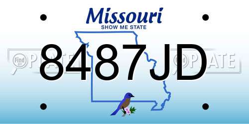 8487JD Missouri License Plate