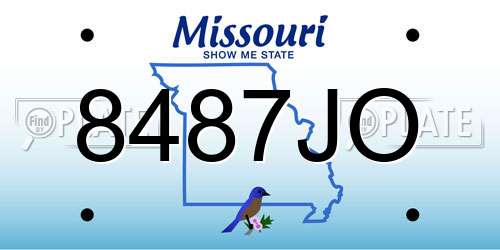 8487JO Missouri License Plate
