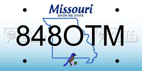 848OTM Missouri License Plate