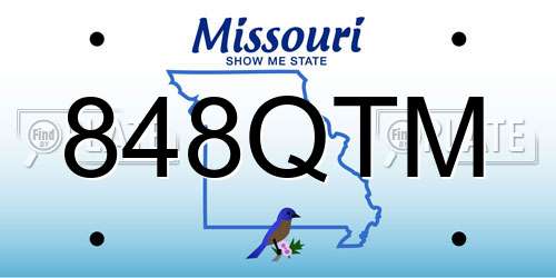 848QTM Missouri License Plate