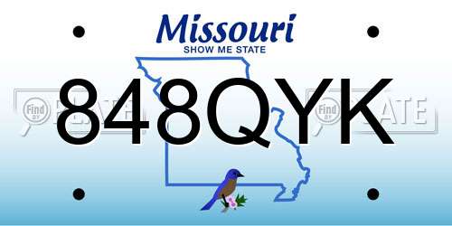 848QYK Missouri License Plate