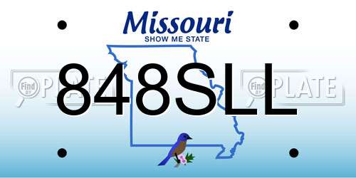 848SLL Missouri License Plate