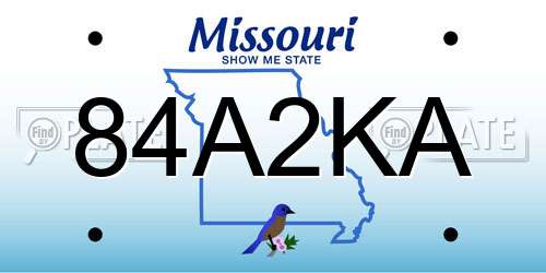 84A2KA Missouri License Plate