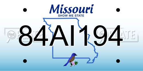 84AI194 Missouri License Plate