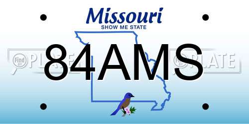 84AMS Missouri License Plate