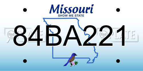 84BA221 Missouri License Plate