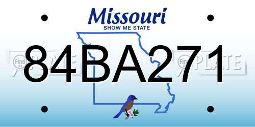 84BA271 Missouri License Plate