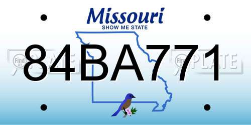 84BA771 Missouri License Plate