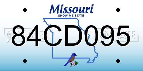 84CD095 Missouri License Plate