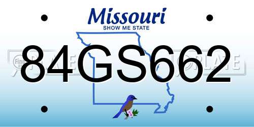 84GS662 Missouri License Plate