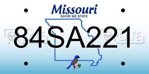 84SA221 Missouri License Plate