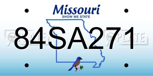 84SA271 Missouri License Plate