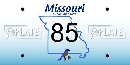 85 Missouri License Plate
