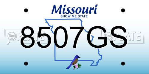 8507GS Missouri License Plate