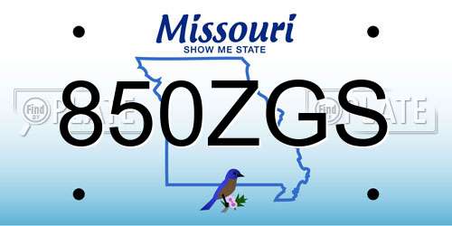 850ZGS Missouri License Plate