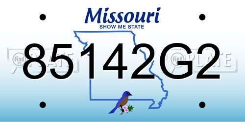 85142G2 Missouri License Plate