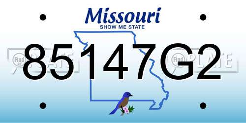 85147G2 Missouri License Plate