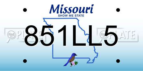 851LL5 Missouri License Plate