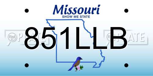 851LLB Missouri License Plate