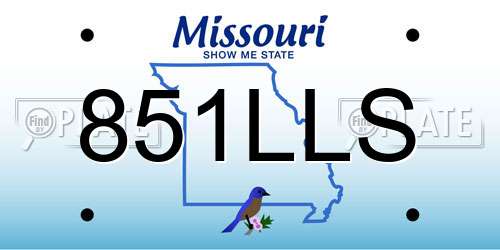 851LLS Missouri License Plate