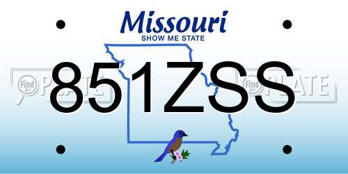 851ZSS Missouri License Plate